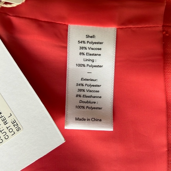 NWT Elizabeth & James Stretch Halter Crop Top Open Back Coral Shirt Top Womens L - Picture 9 of 14